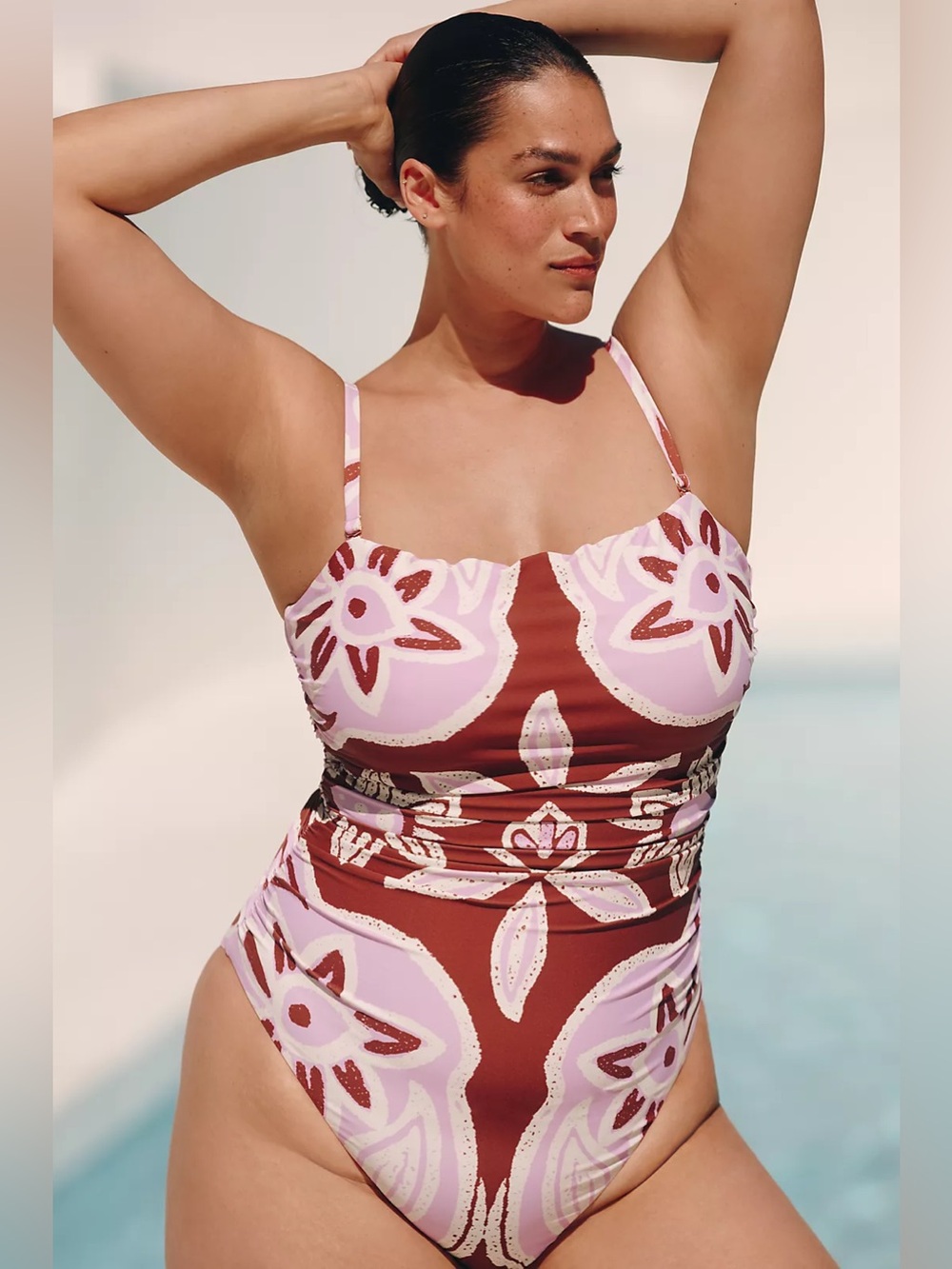 Anthropologie Celandine Jackson Side-Ruched One-Piece Swimsuit